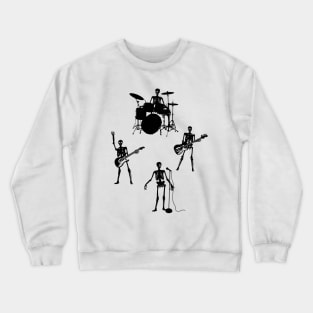 Skeleton Band - Music Tee (Guitar, Bass, Drums, Vocals) Gifts For Musicians Crewneck Sweatshirt